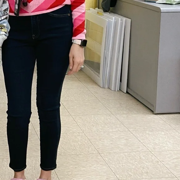 Express High Waisted Dark Wash Skinny Jeans - Picture 4 of 4